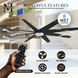 Atlas Ariella 64 inch Matte White with Matte Black Blades Ceiling Fan
